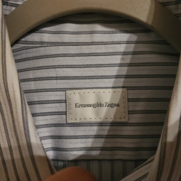 Ermenegildo Zegna French Cuff Dress Shirt 100% Cotton Size 39/15.5 - Picture 3 of 6